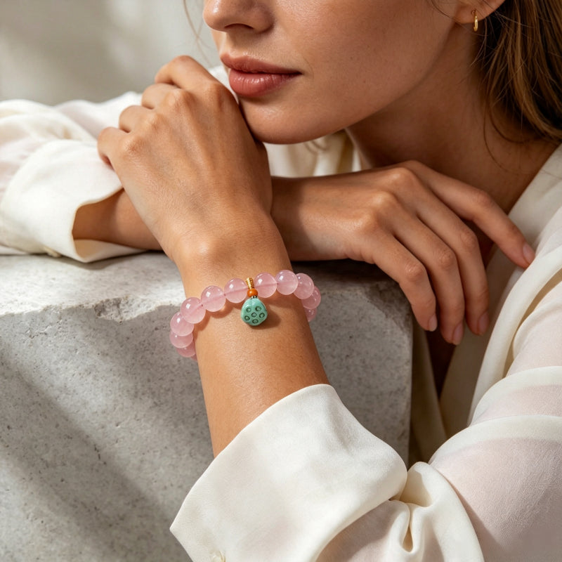 Bracelet en cristal naturel Rose Bliss