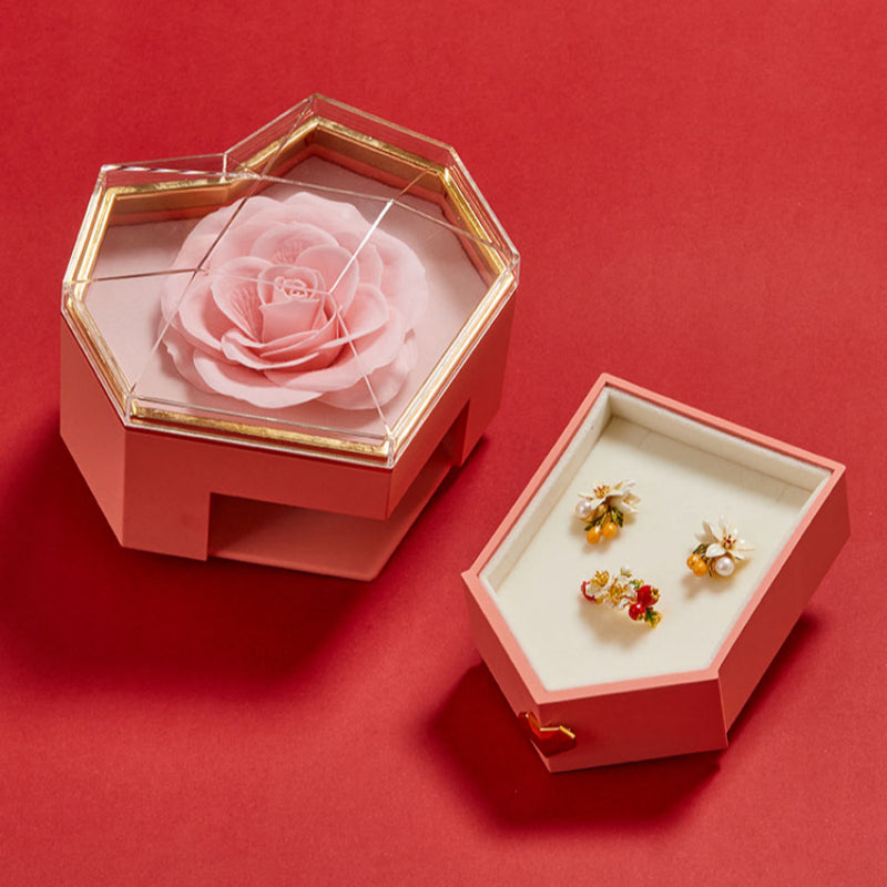 Romantic Heart Gift Box with Flower