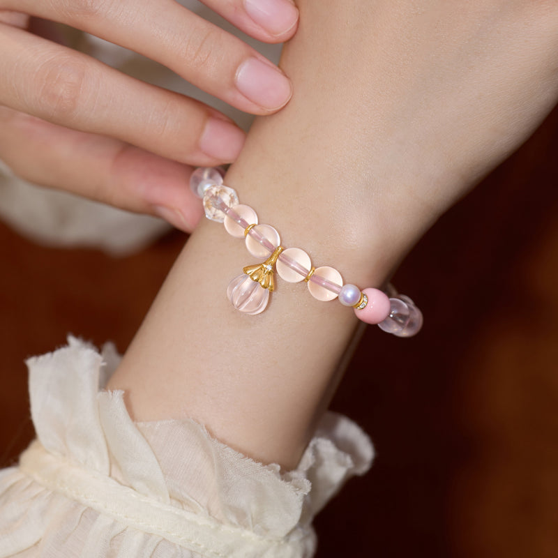 Perfume Bottle Rose Quartz/Kunzite Bracelet – Attract Love, Relieve Anxiety