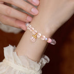 Bouteille de parfum bracelet en quartz rose/kunzite – Attirer l'amour, soulager l'anxiété