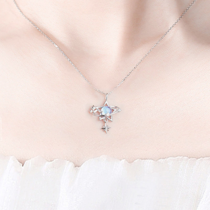 Day & Night Moon Star Necklace —echo each other / resonate with each other