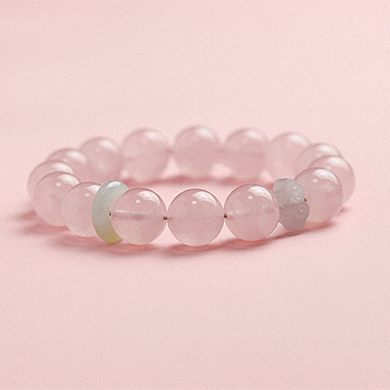 Bracelet en cristal naturel « Rose attire l'amour »