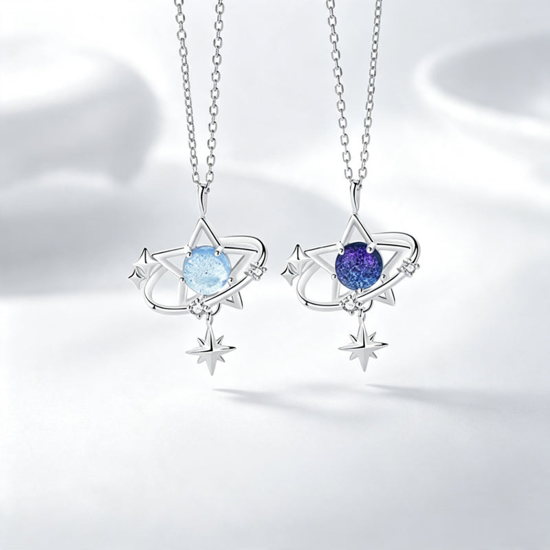 Day & Night Moon Star Necklace —echo each other / resonate with each other