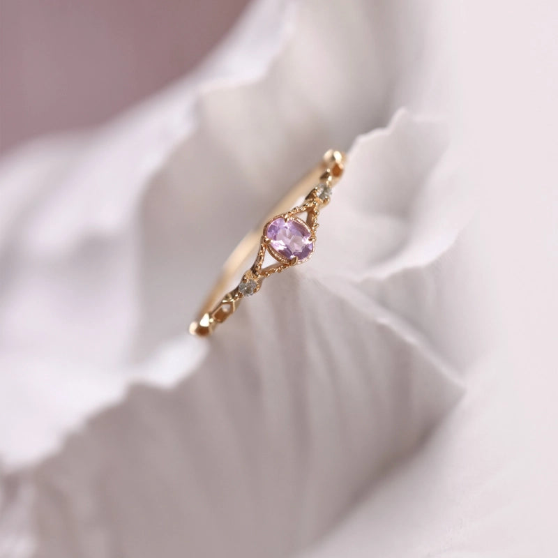 Natural Amethyst Ring - Violet Glow Eases Restless Minds