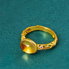 Bague en Citrine Naturelle "Golden Fortune Energy"