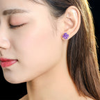 Boucles d'oreilles trèfle à quatre feuilles en cristal naturel — Cadeau pour maman