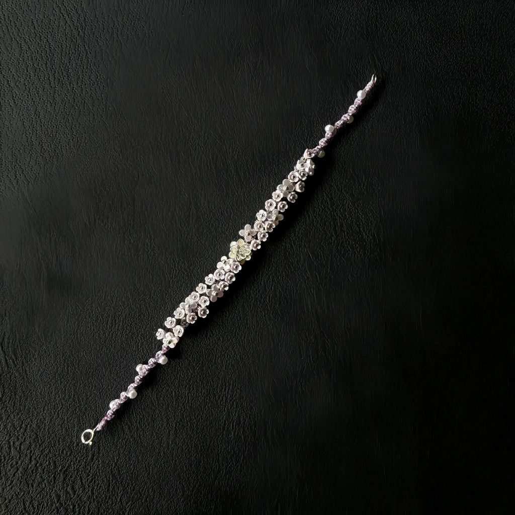 Iris Purple Lotus Woven Bracelet - Symbol of Purity & Serenity