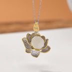 White Jade Lotus Necklace - Removes Life Obstacles