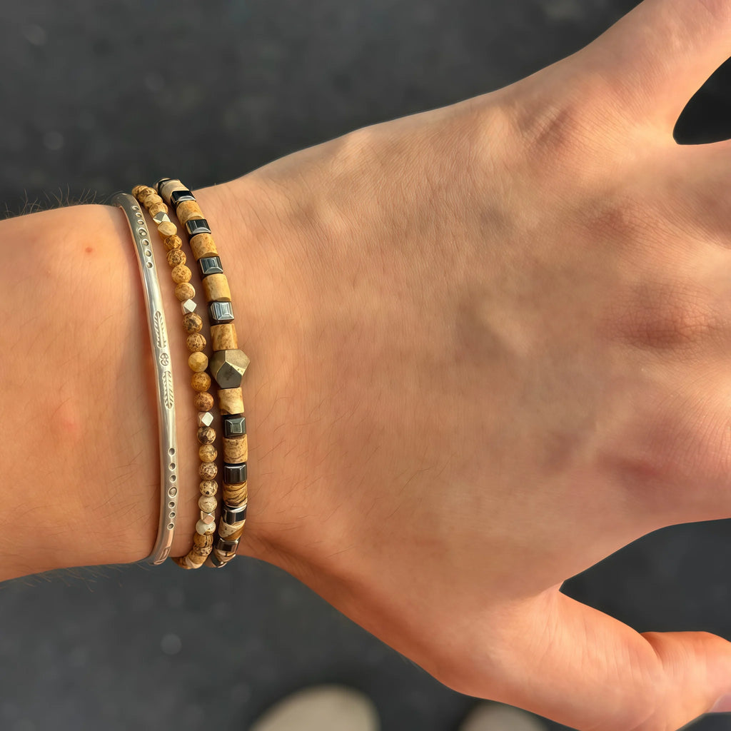 Wild‑Vibe Natural Stone Bracelet - Rootedness, Centering, Empowerment