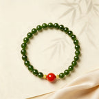 Bracelet en jade Hetian naturel Lotus Éclat Pur