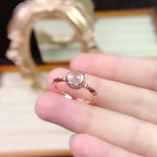 Natural Rose Quartz Crystal, Healing Ring For Women