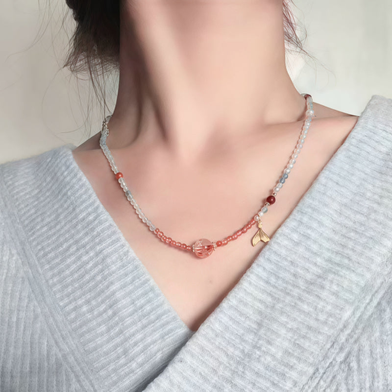 Aquamarine & Multi-Stones Necklace– Calm Mind, Open Heart, Attract Balance
