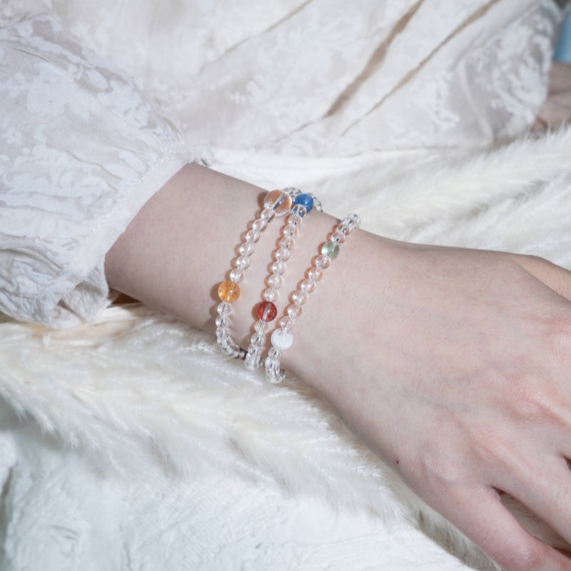 Clear Quartz & Multi-Stones Bracelet– Purify Mind, Open Path, Attract Luck