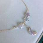 Natural Freshwater Baroque Pearl Moon&Star Necklace - Dream Big, Stay Soft
