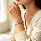 Bracelet en aigue-marine naturelle pour attirer la richesse