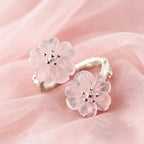 Cherry Blossom Rose Quartz Self-love Open Ring