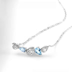 Natural Aquamarine Smile Necklace - Gentle Luck and Clarity