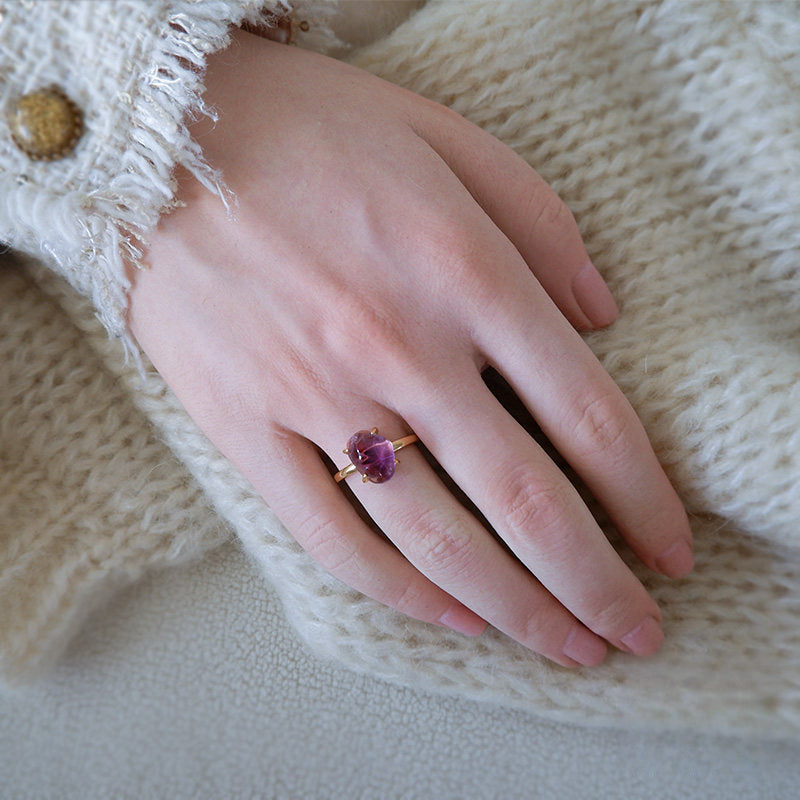 Irregular Natural Amethyst Ring – Calm Mind, Deepen Intuition, Attract Peace