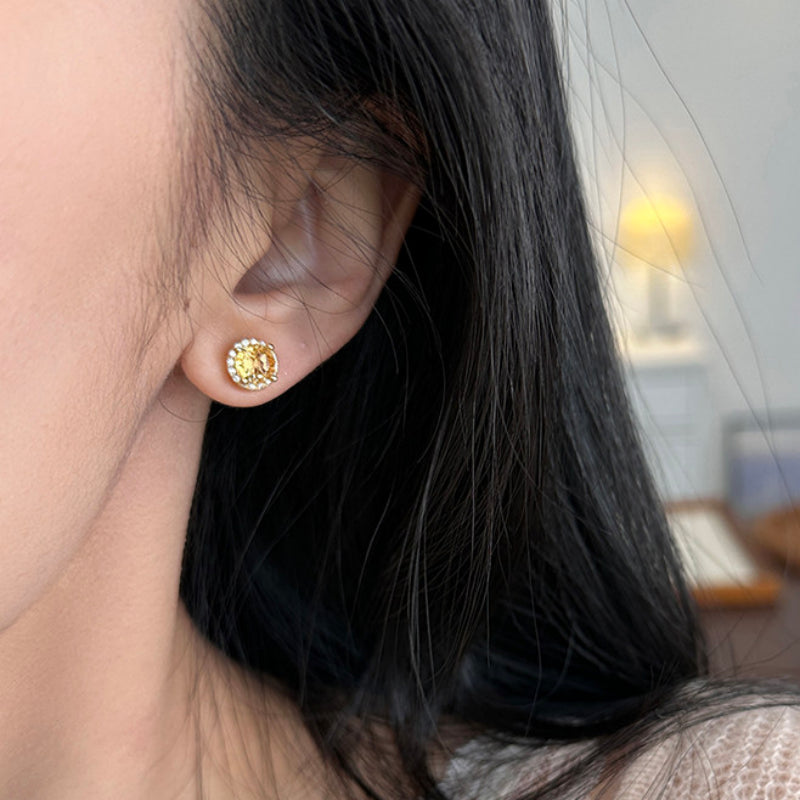 Firework Cut Citrine Earrings – Attract Wealth & Career, Super Sparkle Energy