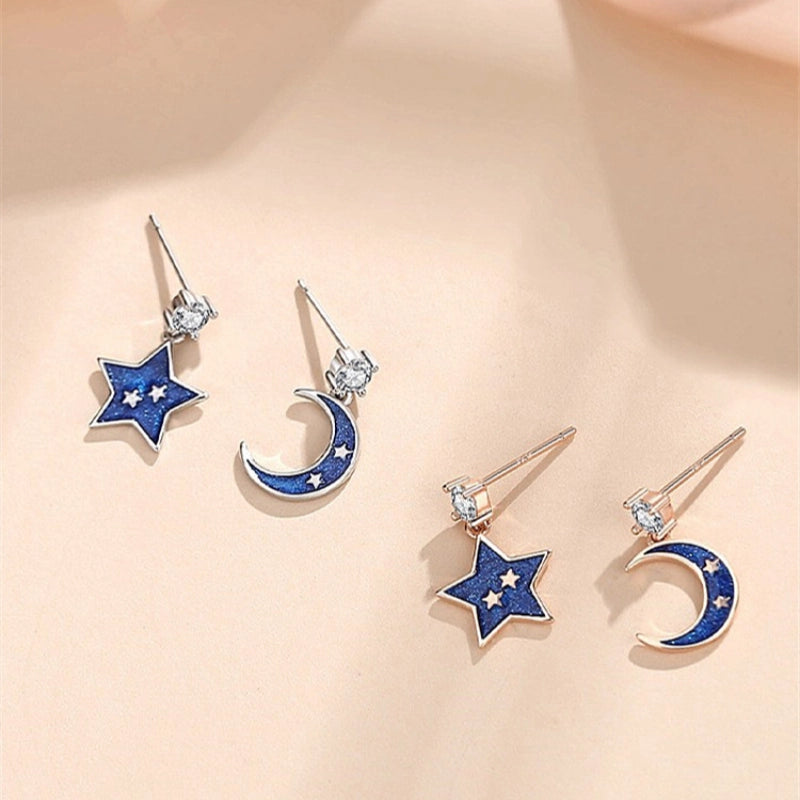 Moon Star with 5A CZ S925 Earrings - Guide Your Every Dream