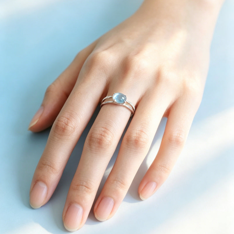 Ultra-Clear Aquamarine Ring – Activate Throat Chakra, Clear Expression, Attract Benefactors