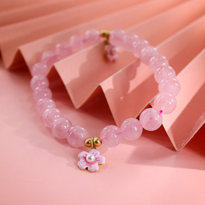 Bracelet en cristal naturel Fleurs de pêcher