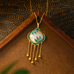 Natural Hetian Jade Necklace Bracelet Earrings Ring Set - Symbolizes Peace