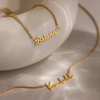 Dainty Personalized Letter Tennis Chain Necklace Custom Jewelry