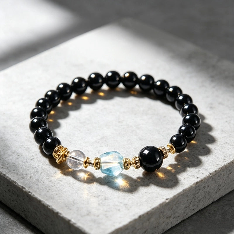 Water Element Balance Natural Obsidian Bracelet — Obsidian Blocks Harmful Malice