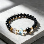 Water Element Balance Natural Obsidian Bracelet — Obsidian Blocks Harmful Malice