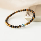 Bracelet Lotus œil de tigre naturel — Paix et bonheur, Chance continue