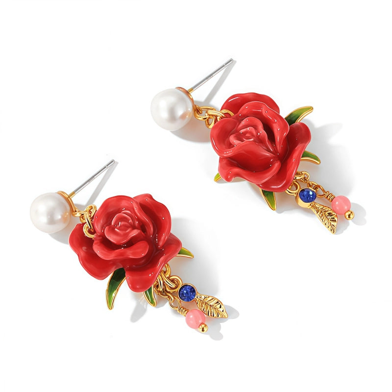 Boucles d'oreilles rose perle naturelle Boucles d'oreilles de luxe françaises