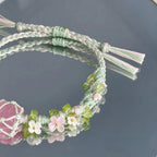 Bracelet tressé floral fait main