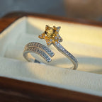 Bague enveloppante Soleil Étoile en Citrine Naturelle