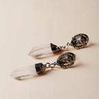 Natural Clear Quartz Drop Earrings - Purifies Your Aura