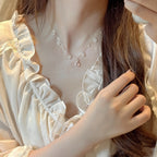 Collier Fleur de Perle et Quartz Rose Naturel – Cœur Ouvert, Attire la Douceur