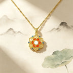 Collier ras-du-cou « Lian Huang » Lotus oriental – Bijoux de style chinois