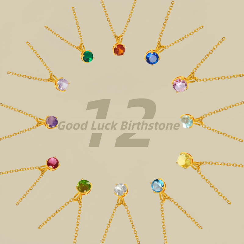 Collier pendentif Pierre de naissance colorée | Chaîne délicate en oxyde de zirconium | Cadeau d'anniversaire parfait pour femme
