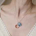 Collier Quartz clair et Aigue-marine – Purifier l'esprit, dire la vérité, attirer le calme