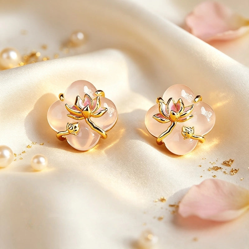 Boucles d'oreilles en cristal naturel Lotus Era