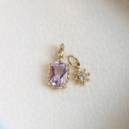 Amethyst Rectangle Pendant Necklace - Calm Mind & Peaceful Sleep