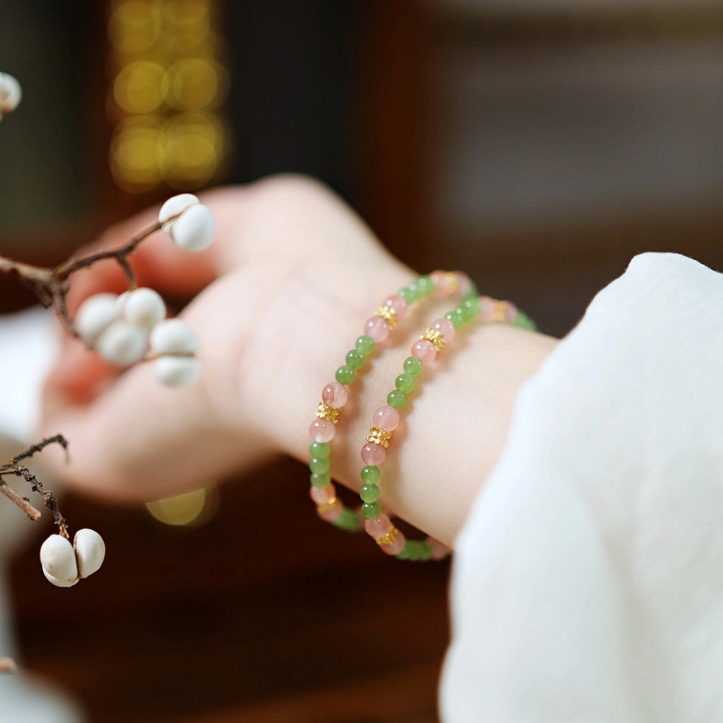 Natural Purple-Pink Jade Stackable Bracelet – Embrace Positive Energy Daily