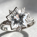 Natural Clear Crystal Star Ring - Delivers Sweet Romantic Love