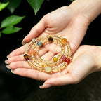 Natural Yellow Crystal Multi Treasure Lucky Multi Circle Bracelet - Positive Energy and Lasting Luck
