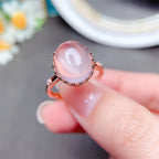 Oval Rose Quartz Crown Ring - Raise Your Love Vibration