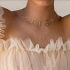 Collier personnalisé en argent pur S925 avec pendentif lettre - Collier prénom anglais
