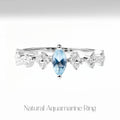 Aquamarine Crown Ring-Genuine Gemstone Crystal Chakra Jewelry