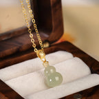 Natural Nephrite Gourd Necklace - Stone of Blessing & Prosperity