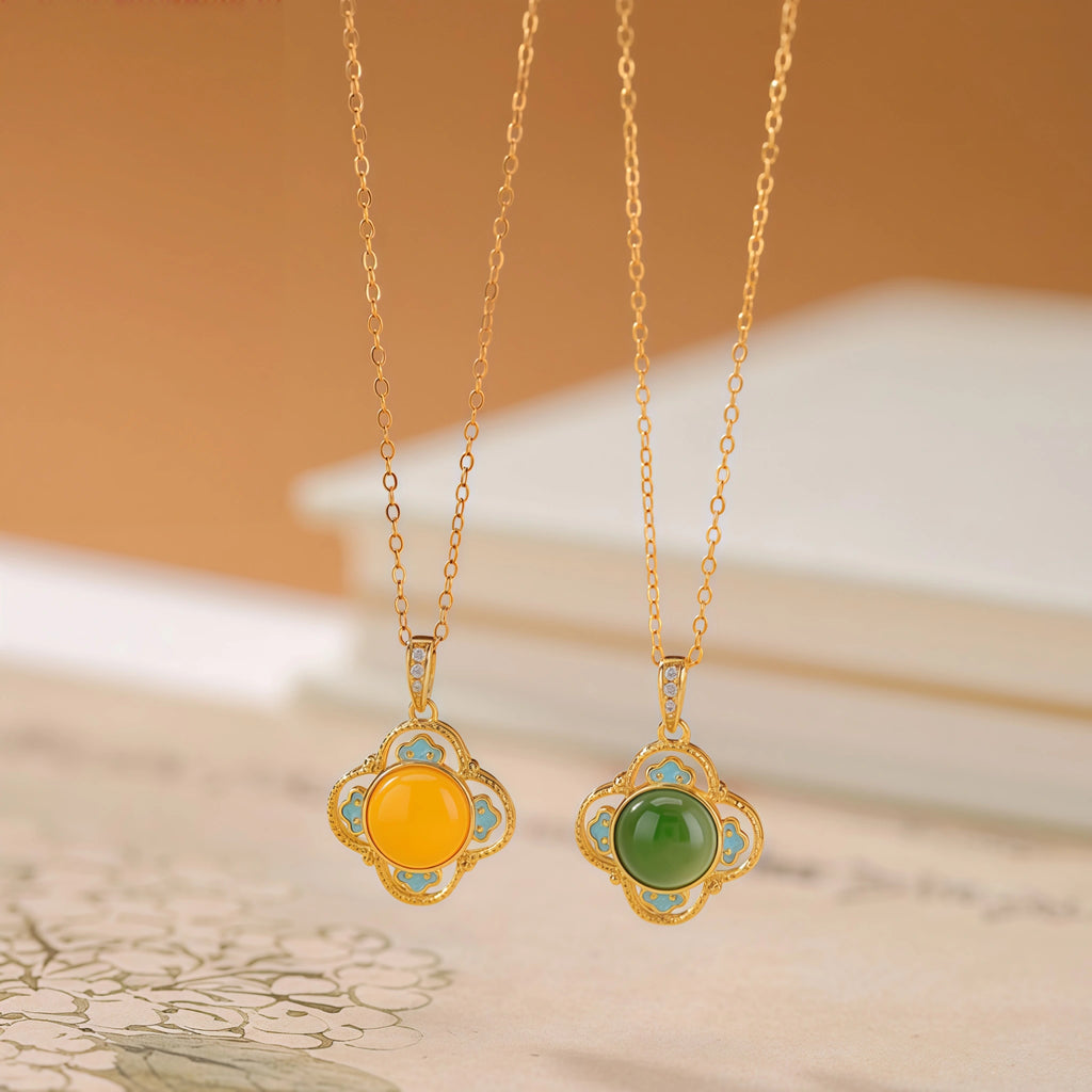 Ancient Oriental Hetian Jade Pendant Necklace - Luck & Perfection