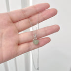 Elegant Hetian Jade Bead Silver Necklace - Calm & Protection
